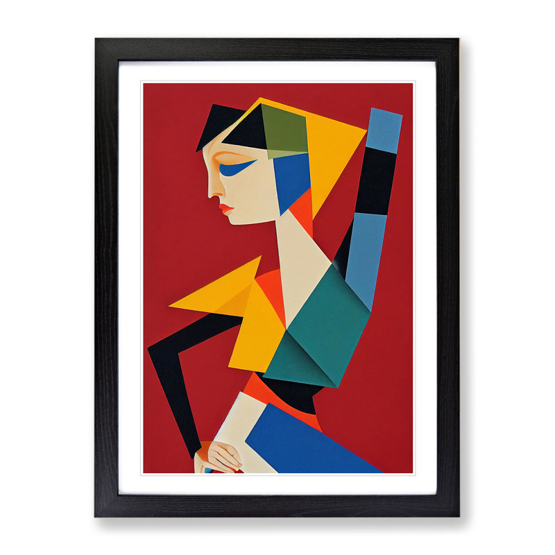 Abstract Ballerina No.4 - Wrapped Canvas Print, 64cm H x 46cm W x 2cm D, Black Framed