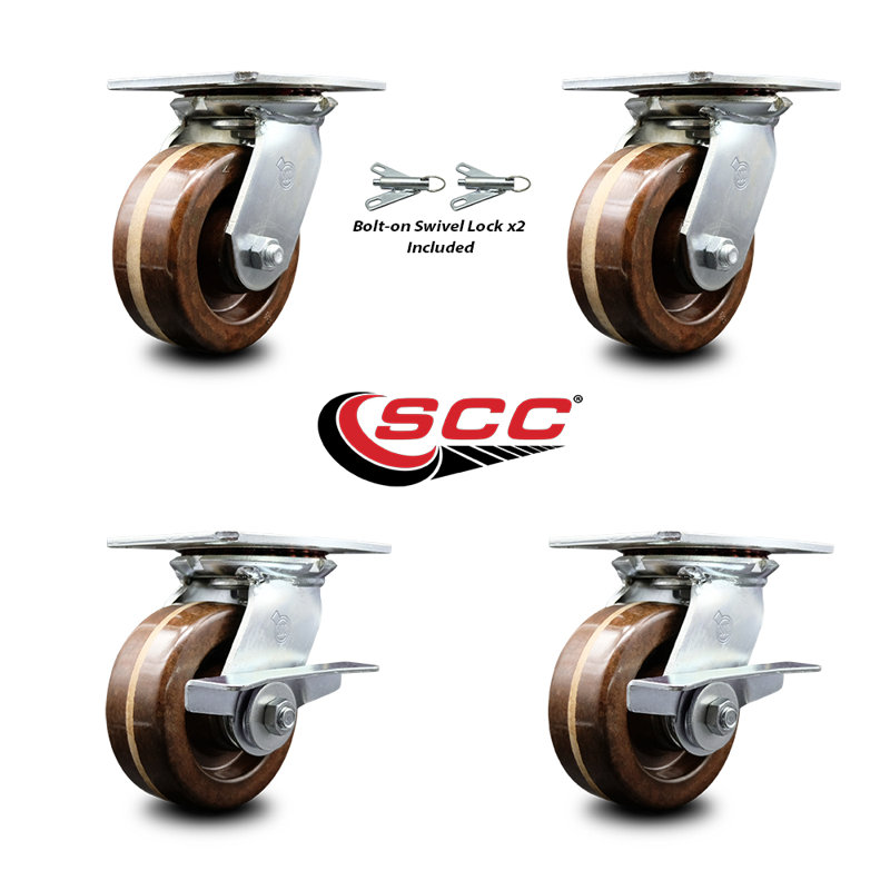 4 Piece High Temp Phenolic Caster Set