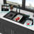 Black Quartz Workstation Kitchen Sink 33X22", Pull-Out Faucet With Waterfall Shine 33X22" Quartz, Type & Element-125272055