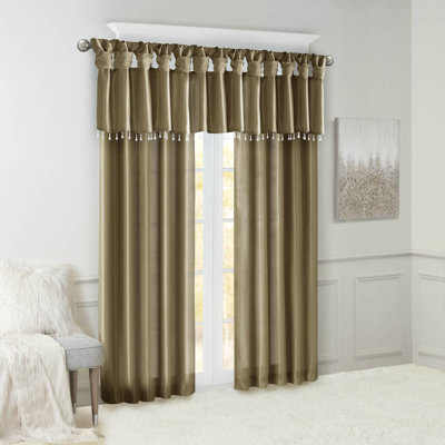 Karlita Faux Silk Room Darkening Twist Tab Single Curtain Panel