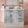 Tidworth 42'' Solid Wood Single Bathroom Vanity with 1.5'' Carrara Marble Top, Left Offset Rectangular Sink