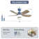 107CM 5 Blades Ceiling Fan with Remote Control and LED Lights