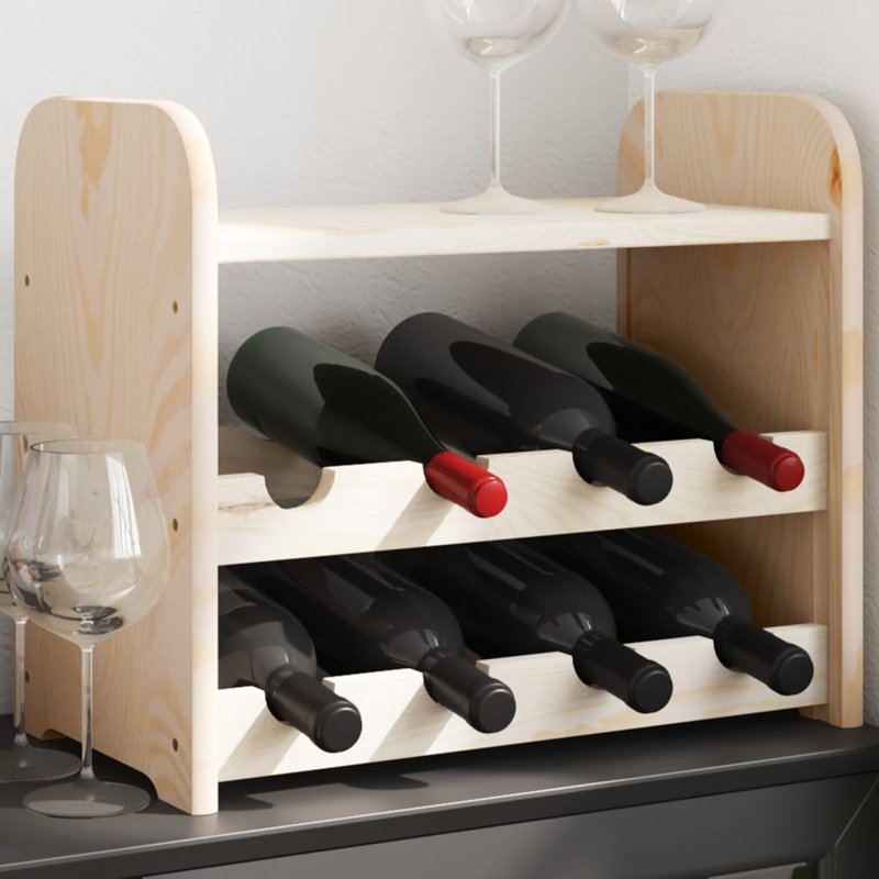 Solid Wood Floor Wine Bottle Rack Brown, 37cm H x 43cm W x 25cm D