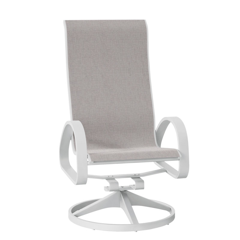 Fauteuil de patio pivotant Hiraku, Blanc texturé, Oursin