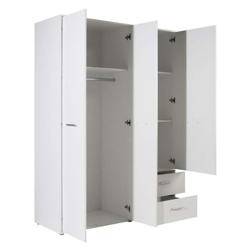 Mokkaro Manufactured Wood Wardrobe, White