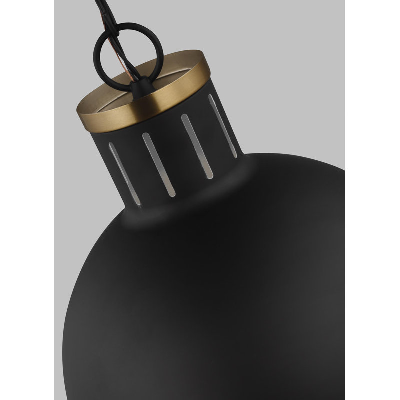 Geoffrey 1 - Light Unique/Statement Pendant, Midnight Black, No , 18" H x 13.25" W x 13.25" D
