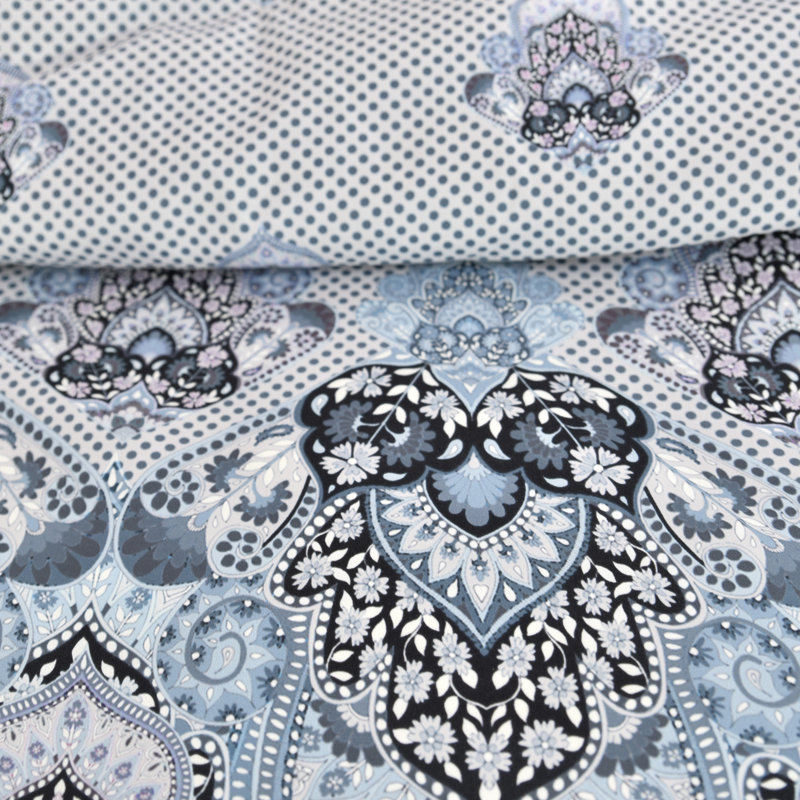 Housse de couette Blooms, Gris, Housse de couette pour très grand lit