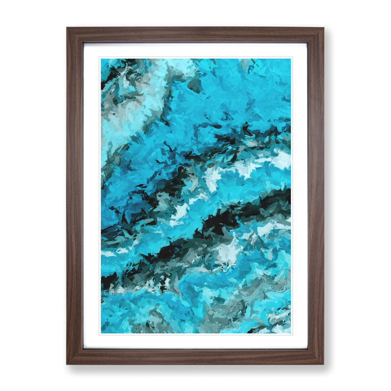 Modern Picture - Wall Art, 48cm H x 36cm W, Walnut Picture Frame, White