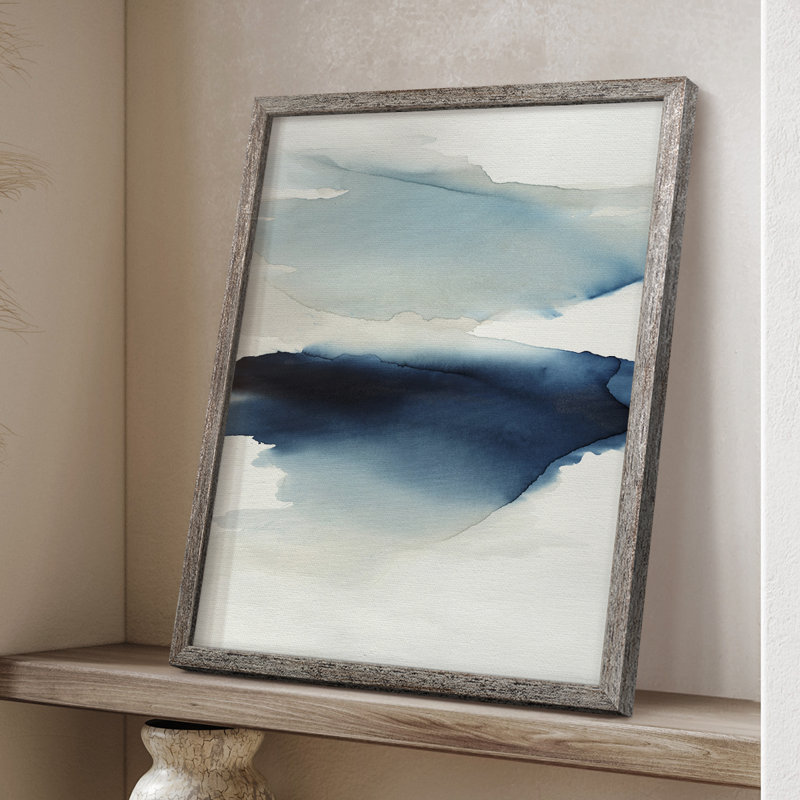 Waves I, reproduction encadrée - bois massif, H 15 po x l 12 po