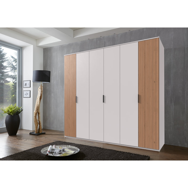 Nakeena 6 Door Manufactured Wood Wardrobe, Wood/White