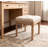 Small Padded Bench, Square Upholstered Rustic Ottoman Bench