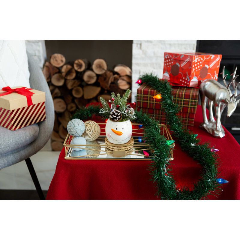 Ensemble de bureau en pot en céramique bonhomme de neige xmas
