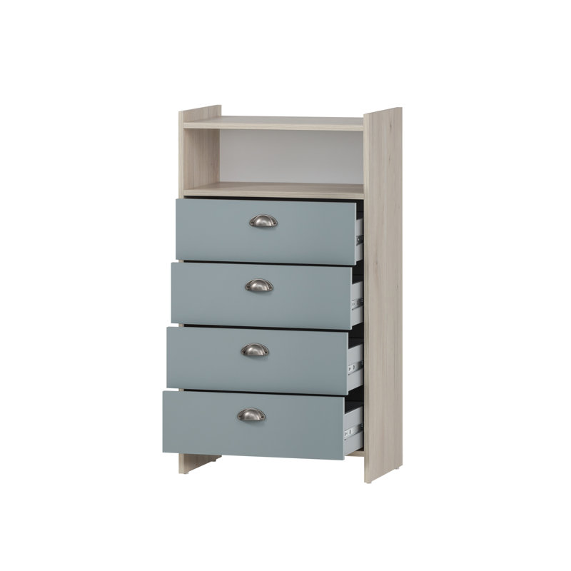 Leinani Freestanding Bathroom Cabinet, Beige/Blue
