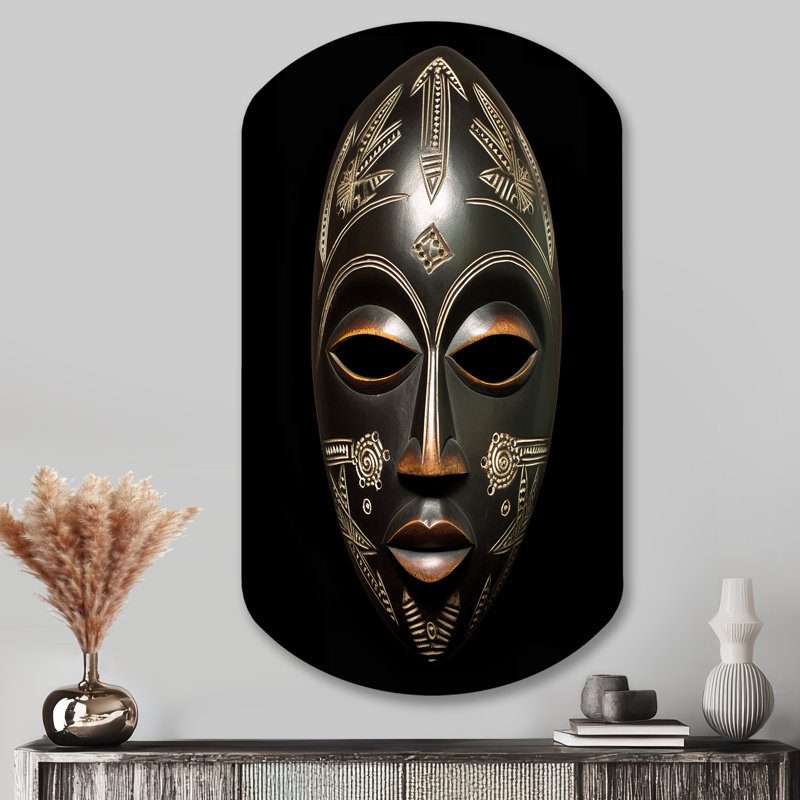 Cerys - art mural asymétrique en métal tribal africain, H 43 po x l 23 po