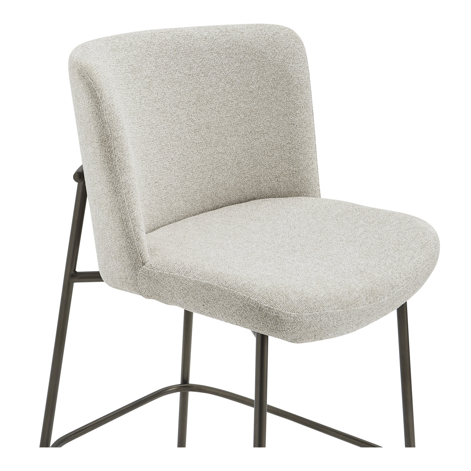 Dareau Upholstered Stool, Counter Stool (26.4" Seat Height), Beige Polyester