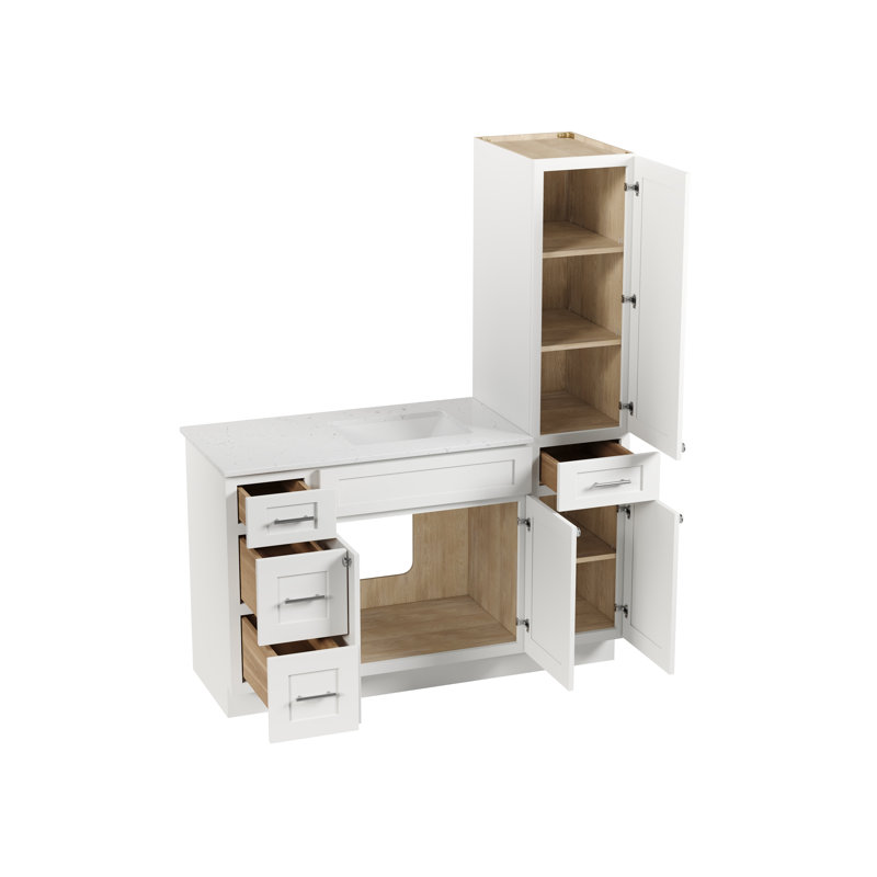 Ensemble de meuble-lavabo simple 57 po Disar, Blanc