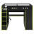 Full Size Gamer Loft Bed with Desk, RGB Lights, Wardrobe & Storage, Green-1530655245