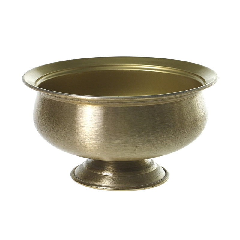 Vase de table en métal Gola, H 4,5 po x l 8,25 po x P 8,25 po