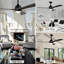 Ventilateur de plafond à pales en bois massif avec lumières télécommandées, ventilateur de plafond silencieux à 3 pales à moteur à 6 niveaux, ventilateur de plafond réversible-2006870595-2006870597
