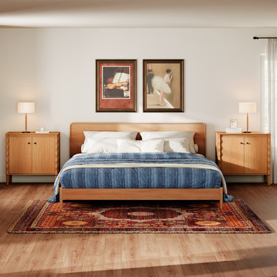 Obrian Nightstand with Door for Bedroom, End Table Side Table with Storage