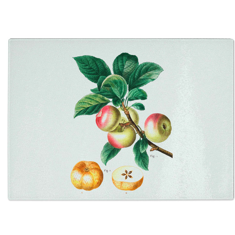Tempered Glass Apple Tree Branch Chopping Board, 28.5 cm W x 20 cm L