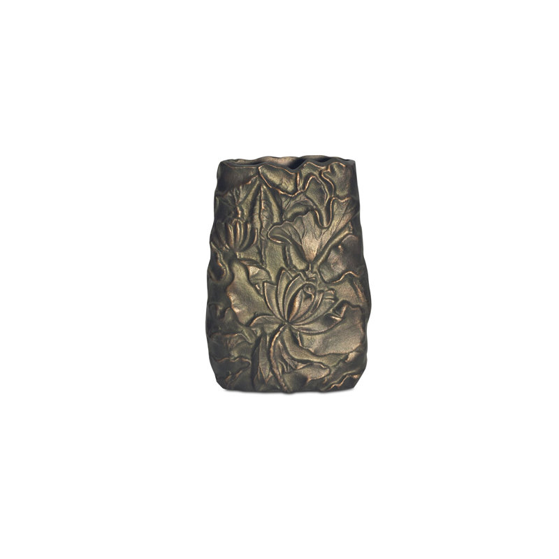 Sabine Cast Aluminum Vase Antique Brass