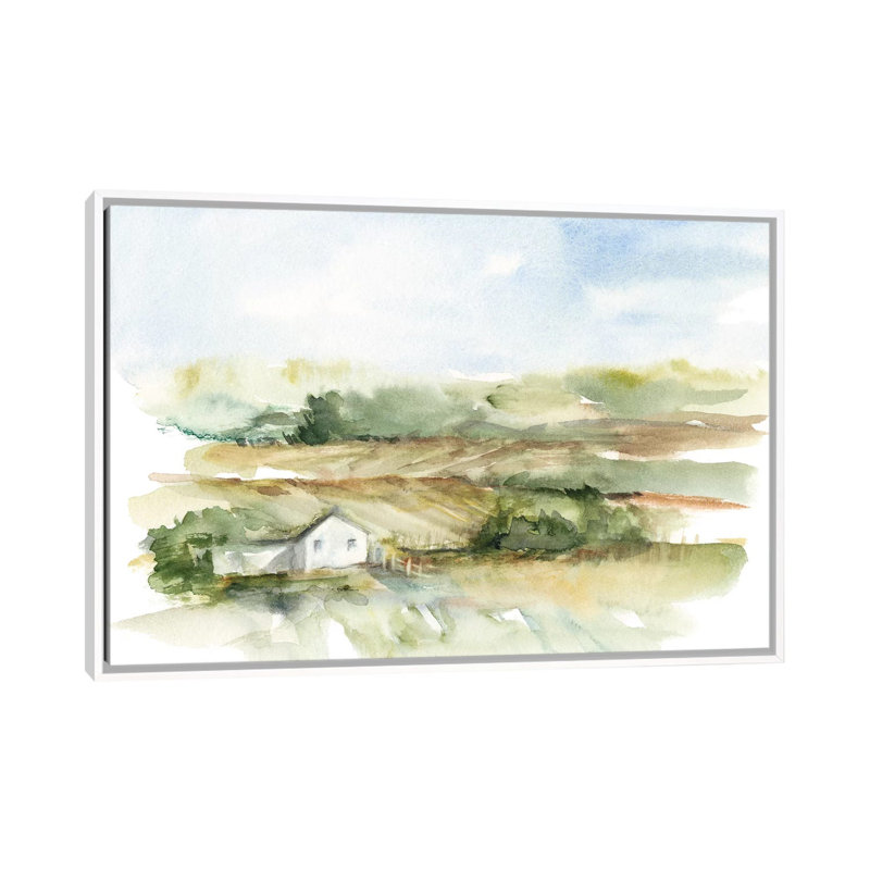 « Rural plein air V » par Ethan Harper, reproduction d’art, Toile blanche encadrée, H 32 po x l 48 po x 1,5 po, Pas de tapis