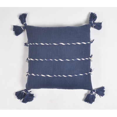 Twin Tasseled Thread Striped Navy