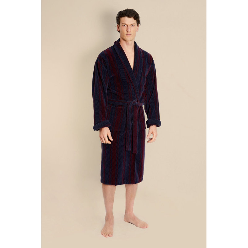 100% Cotton Mid-Calf Bathrobe with Pockets, XL
