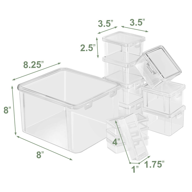 Sorbus 12-Piece Storage Set with Secure Lids - Clear Stackable Plastic Bins
