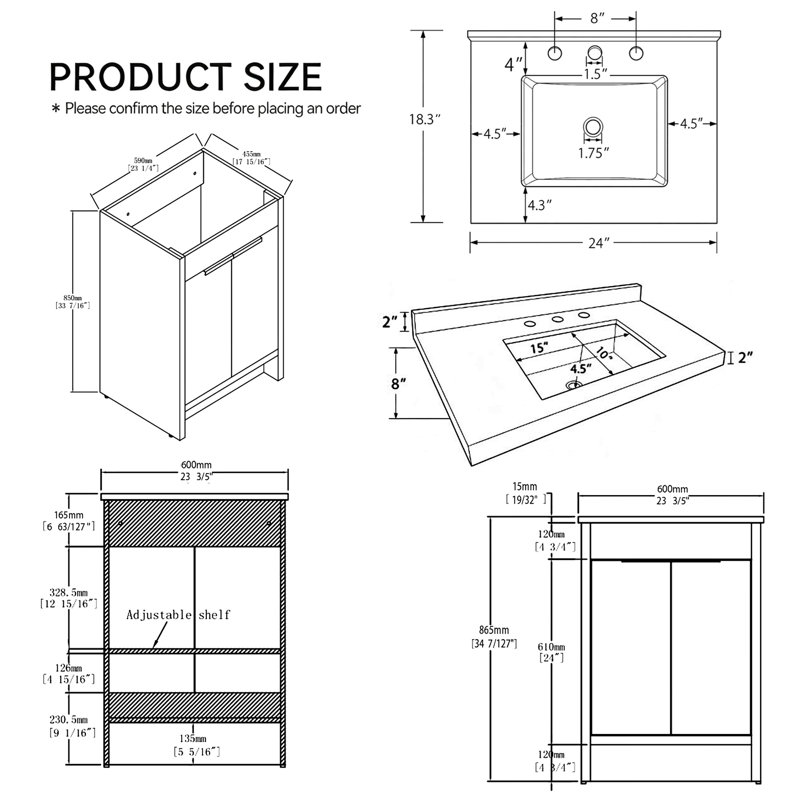 Meuble-lavabo autoportant avec lavabo