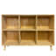 Étagère de rangement en bois de pin massif à 6 cubes - Bibliothèque ouverte sur 2 niveaux et rangement pour casiers, finition naturelle