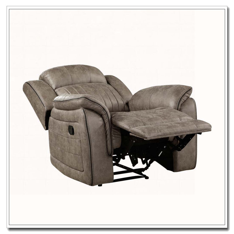 Classic Sandy Brown 1pc Reclining Chair Plush Comfort Pillow-Top Arms Vertical Tufting Solid Wood Luxury Living Room Furniture