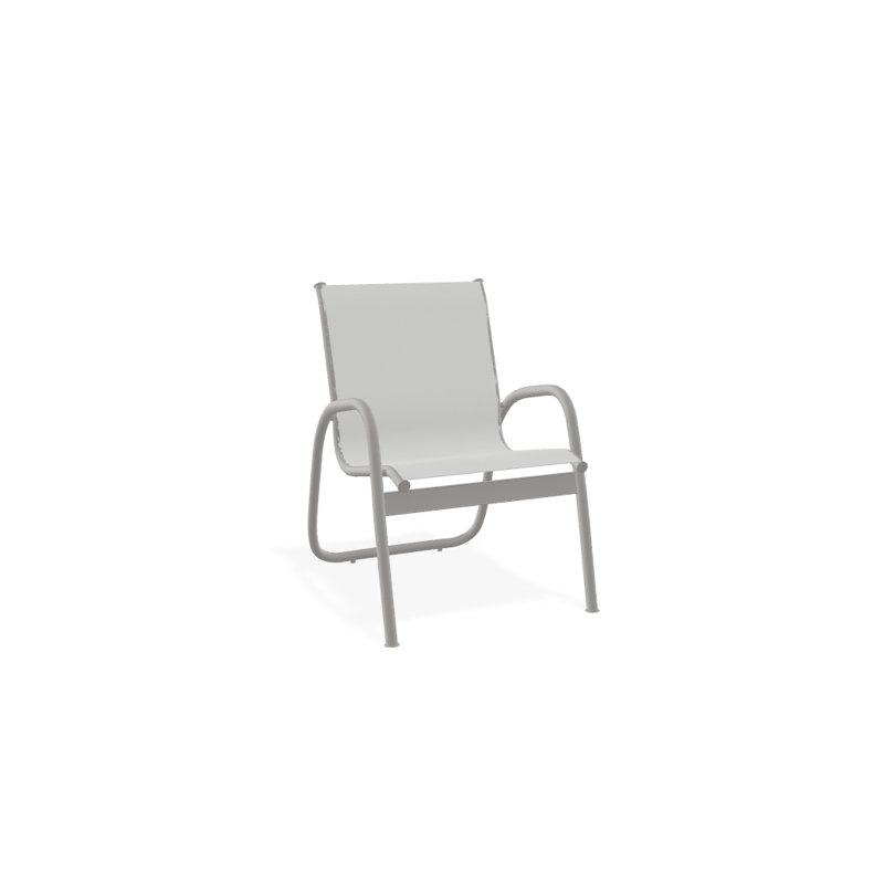 Fauteuil de patio Gardenella, Blanc 6D Sunbrella®, Gris chaleureux texturé