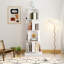 Bibliothèque rotative à 4 niveaux, bibliothèque rotative empilable à 360 °, support de rangement sur pied pour le bureau de la chambre à coucher, blanc