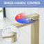 Robinet de lavabo de salle de bain à un trou avec bonde escamotable et trou simple-120276111