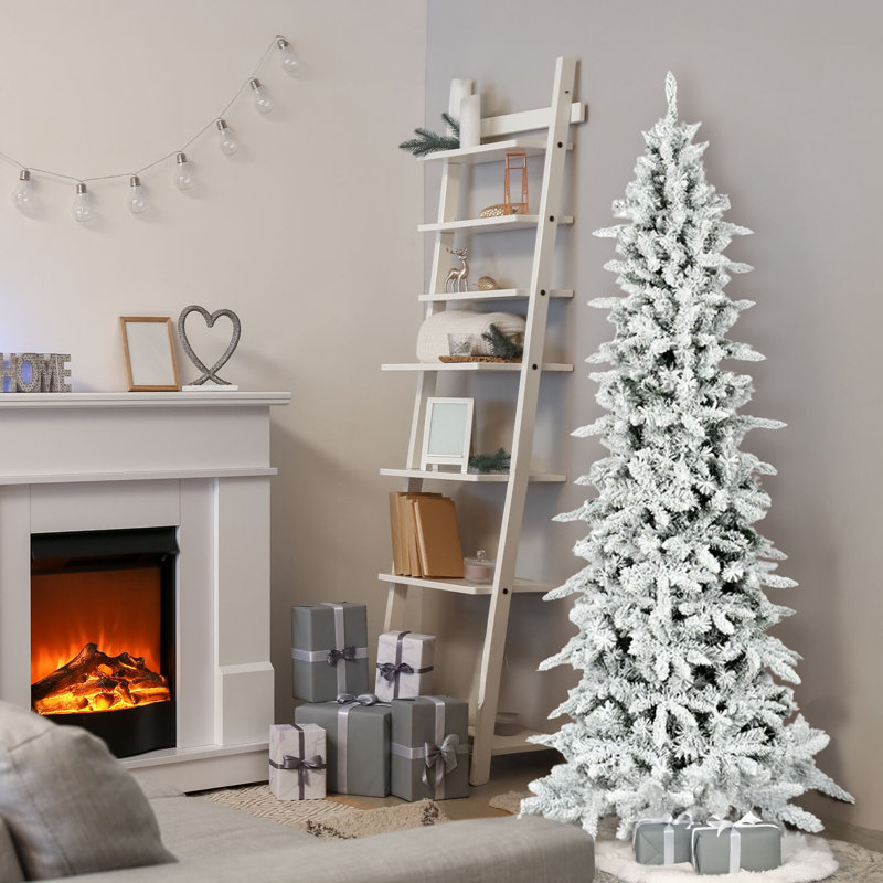 Remise en plastique de 7,5 pi Arbre de Noël artificiel enneigé avec pin