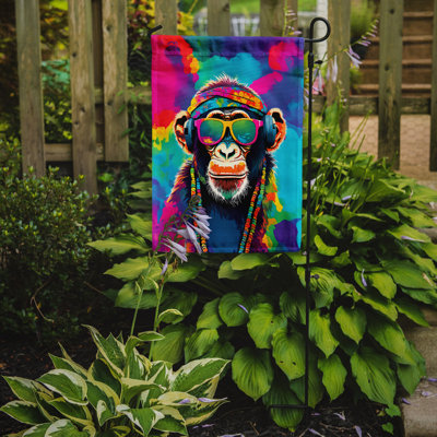 Drapeau de jardin hippie chimpanzé