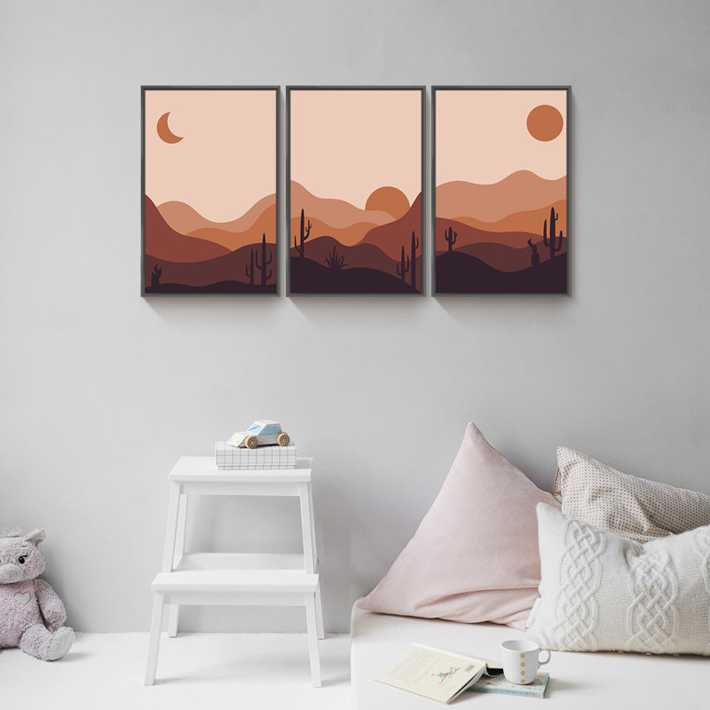 "Boho Style", art mural encadré en aluminium, Noir, H 24,3 po x l 48,3 po x P 1,65 po