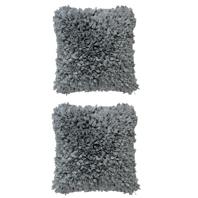 Cotton Throw Pillow, Gray