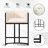 26" Counter Height Bar Stool Barrel Counter Stool With Backrest,Off White PU Leather Black Metal-993043377-1004672875