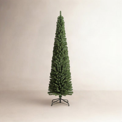 Slim Cashmere Flocked Pre-Lit Christmas Tree