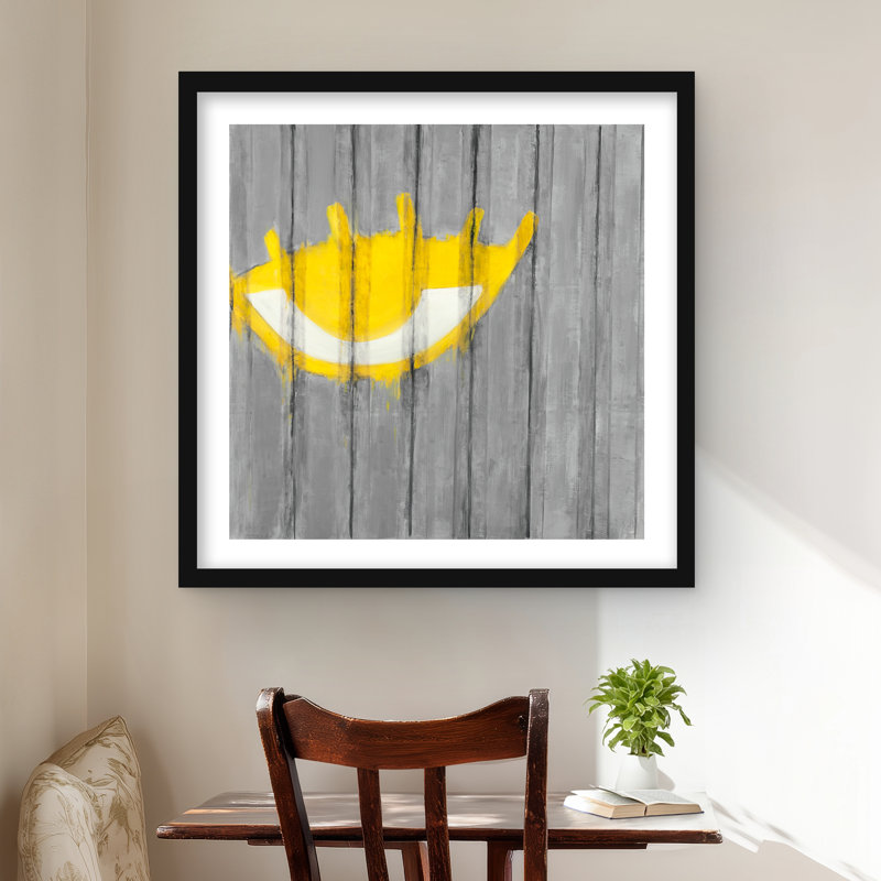 Motif graffiti à œil jaune | Décoration de salon par Art cabinet