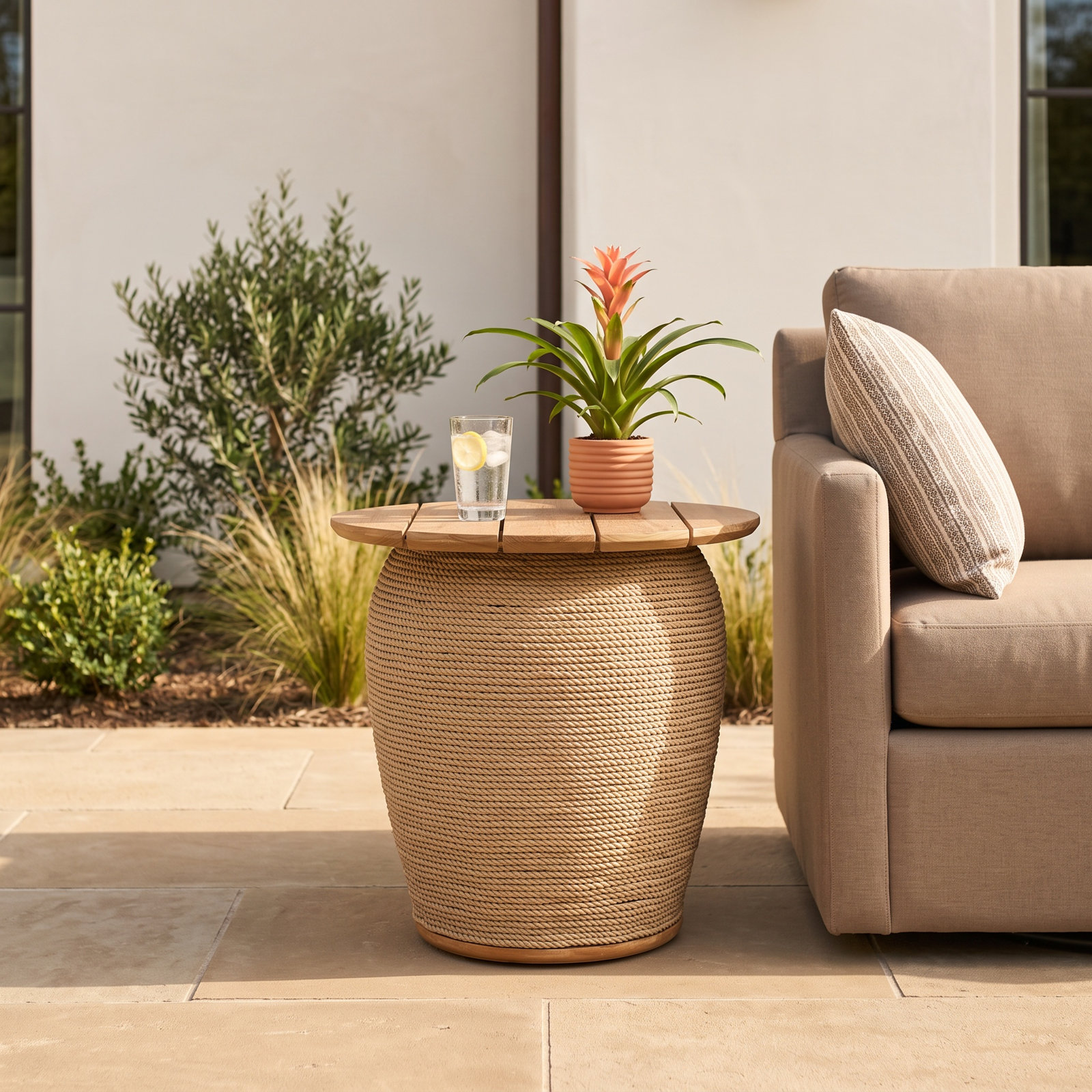 Fayette 20" Teak Patio Side Table