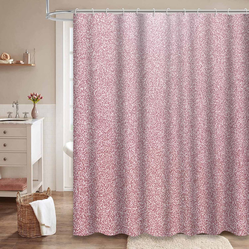 Rideau de douche rose métallique rose mauve scintillant avec 12 crochets, L 72 po x l 84 po