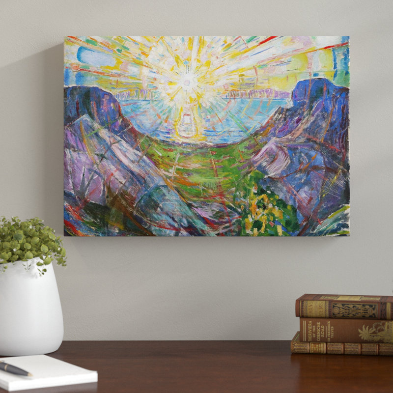 The Sun by Edvard Munch - Wrapped Canvas Painting, 50cm H x 76cm W
