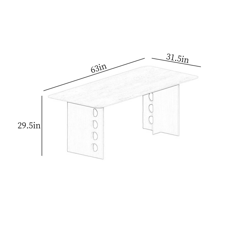 Table de salle à manger Simple Simple, H 29,5 po x L 63 po x l 31,5 po