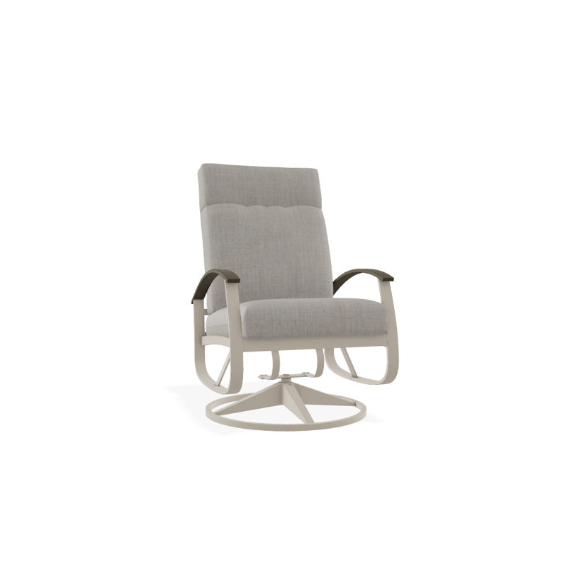 Belle Isle Outdoor Rocker Chair, Canvas Sapphire Blue Sunbrella, Beachwood P40, Textured Black