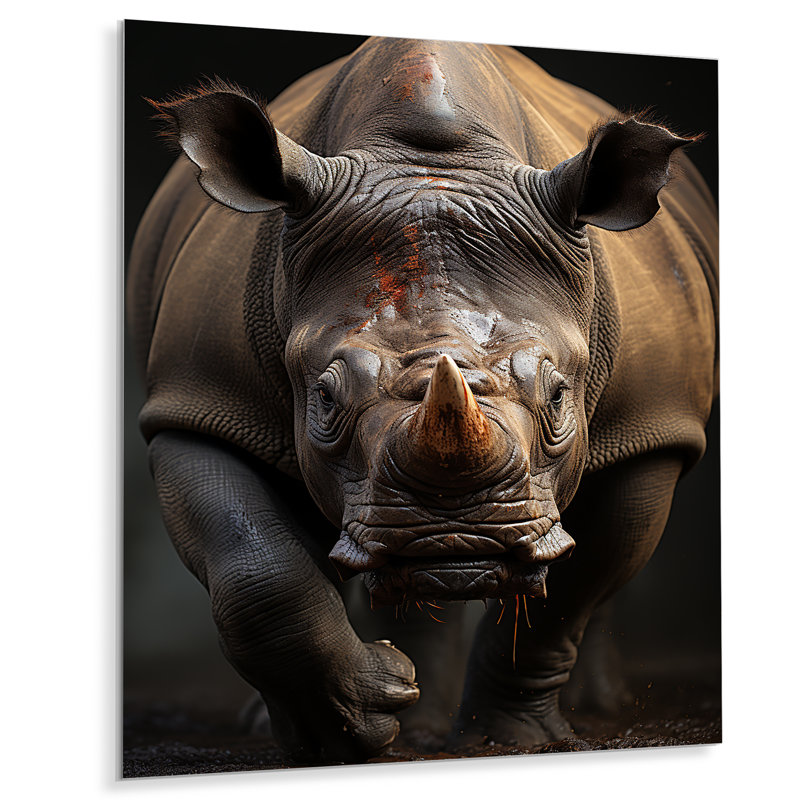 Décoration murale africaine en forme de rhinocéros africain - animaux, H 20 po x l 12 po x P 1 po