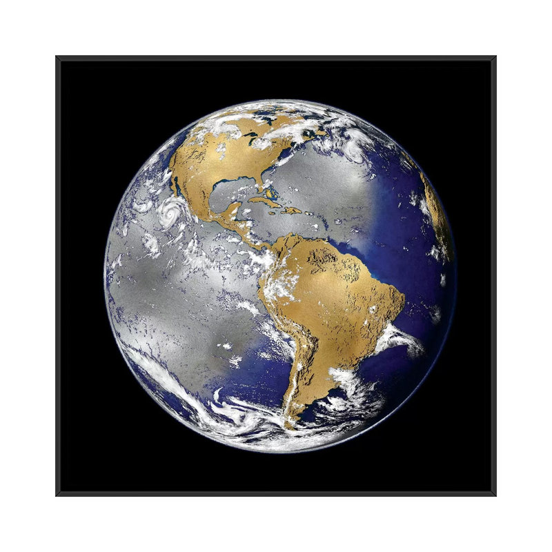 « world turning i », impression sur toile, H 18 po x l 18 po x P 1,5 po, Toile avec cadre noir, Pas de tapis